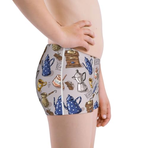 Boys' Cotton Boxer Brief Soft Underwear-Antique Vintage Teapot Coffee Grinder2