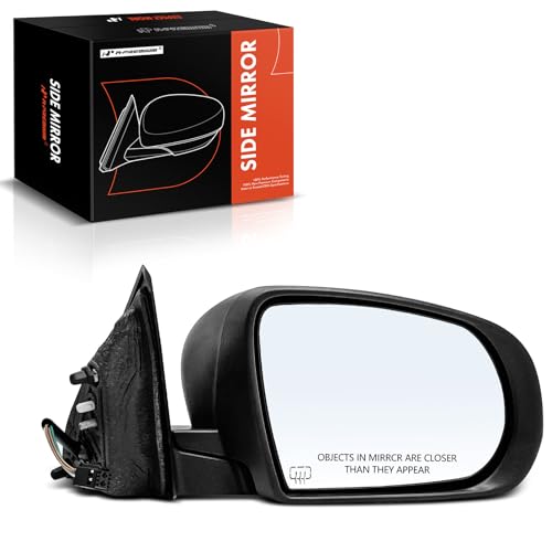 A-Premium Passenger Side Power Door Mirror - Compatible with Jeep Cherokee 2014 2015 2016 2017 2018 - Heated Manual Folding Black Outside Rear View Mirror - Replace# 68164060AD