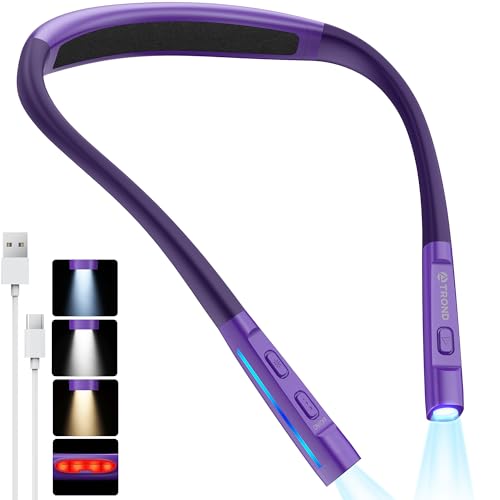TROND LED Neck Reading Light, 3 Color 3 Brightness Book Light for Reading in Bed, 1000mAh...