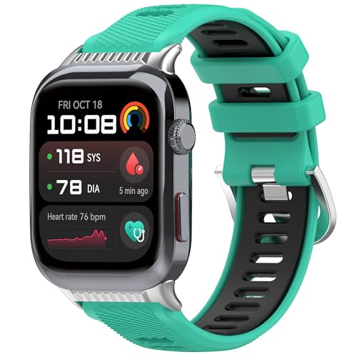 Straps Compatible with Huawei Watch D2 Strap, Adjustable Replacement Wristband Silicone Sport Band for Huawei Watch D2 Smart Watch (Seeblue Black)