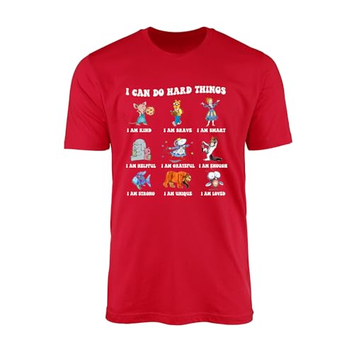 I Can Do Hard Things T-Shirt - Affirmation Mental Health Self Care Inspiration Gift Tee, Red, Small