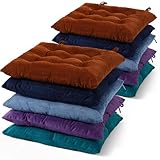 Geetery 10 Pcs Corduroy Chair Cushion with Ties Soft Square Floor Pillows Bulk Seating Cushions, 15.7'' Large Thick Meditation Sitting Mat for Yoga Tatami Classroom Nursery(Multicolor)