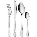 Das hochwertige Geschirrset aus Edelstahl ist nickelfrei und daher für Allergiker geeignet. Das handpolierte Besteck bietet dank der hohen Materialstärke einen hervorragenden Griffkomfort