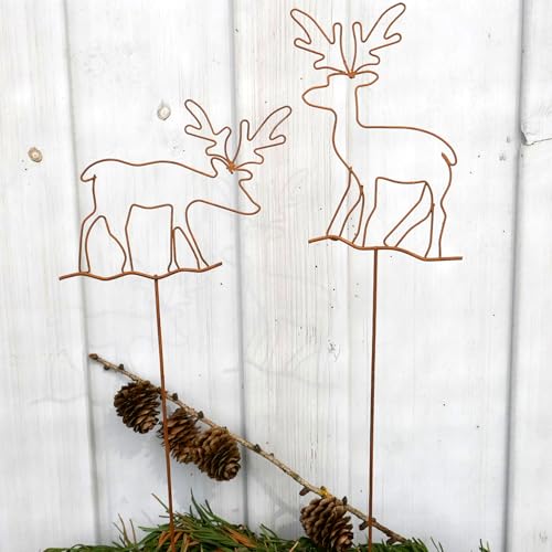 Storm's Gartenzaubereien Gartenstecker Elch 2er Set Metallstecker für die...
