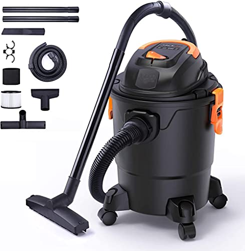 Shop Vacuum, 5 Gallon Wet Dry Vacuum, 1.5 Peak HP, Lightweight Powerful Suction Shop Vacuum with Blower, 1000W Portable Shop Vacuum with Attachments, Garage, Basement, Workshop, Home