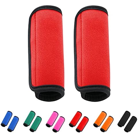 2 Pack Luggage Handle Wraps for Suitcase, Bright Color Comfort Soft Handle Covers (Red) Cover