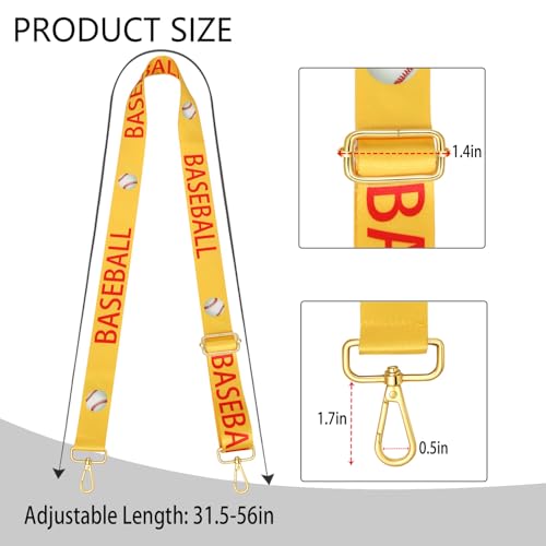 Image of NVENF Game Day Purse Strap Replacement Baseball Basketball Soccer Golf Crossbody Shoulder Bag Straps for Stadium Clear Purse (Style A)
