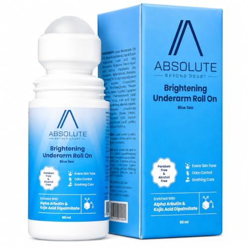 Image of ABSOLUTE Brightening Underarm Roll On | Blue Sea | Unisex 50 ml | Alpha Arbutin, Niacinamide and Aloe Vera | Odour Care and Daily Underarm Care