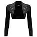 Produktbild WearAll - Neu Damen Langarm Achselzucken Bolero Top - Schwarz - 38-40