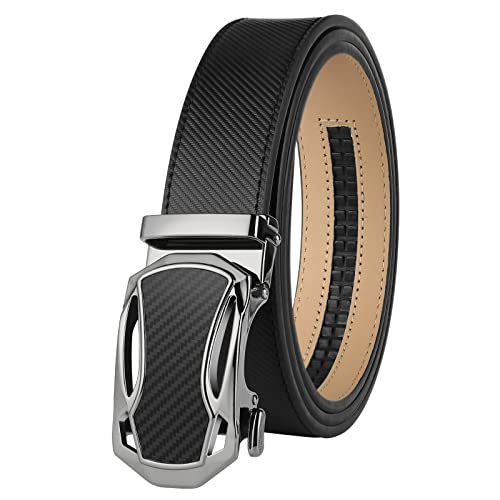 Image of Lavemi Men's Real Leather Ratchet Dress Belt with Automatic Buckle,Elegant Gift Box