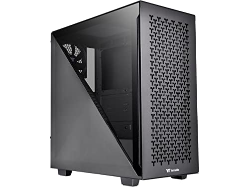 Image of Thermaltake Divider 300 TG Air ATX mid Tower Black Edition Computer Case with 2 pre-Installed 120mm Standard Fans Full-Size mesh Panel 3mm Triangular Tempered Glass Left Side Window CA-1S2-00M1WN-02