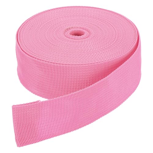 DMiotech 10 Yard x 1 1/2 Inch Width Nylon Webbing Strap Poly Flat Webbing Strapping for DIY Craft Backpack Strapping, Sewing, Outdoor Gear Repair, Pink