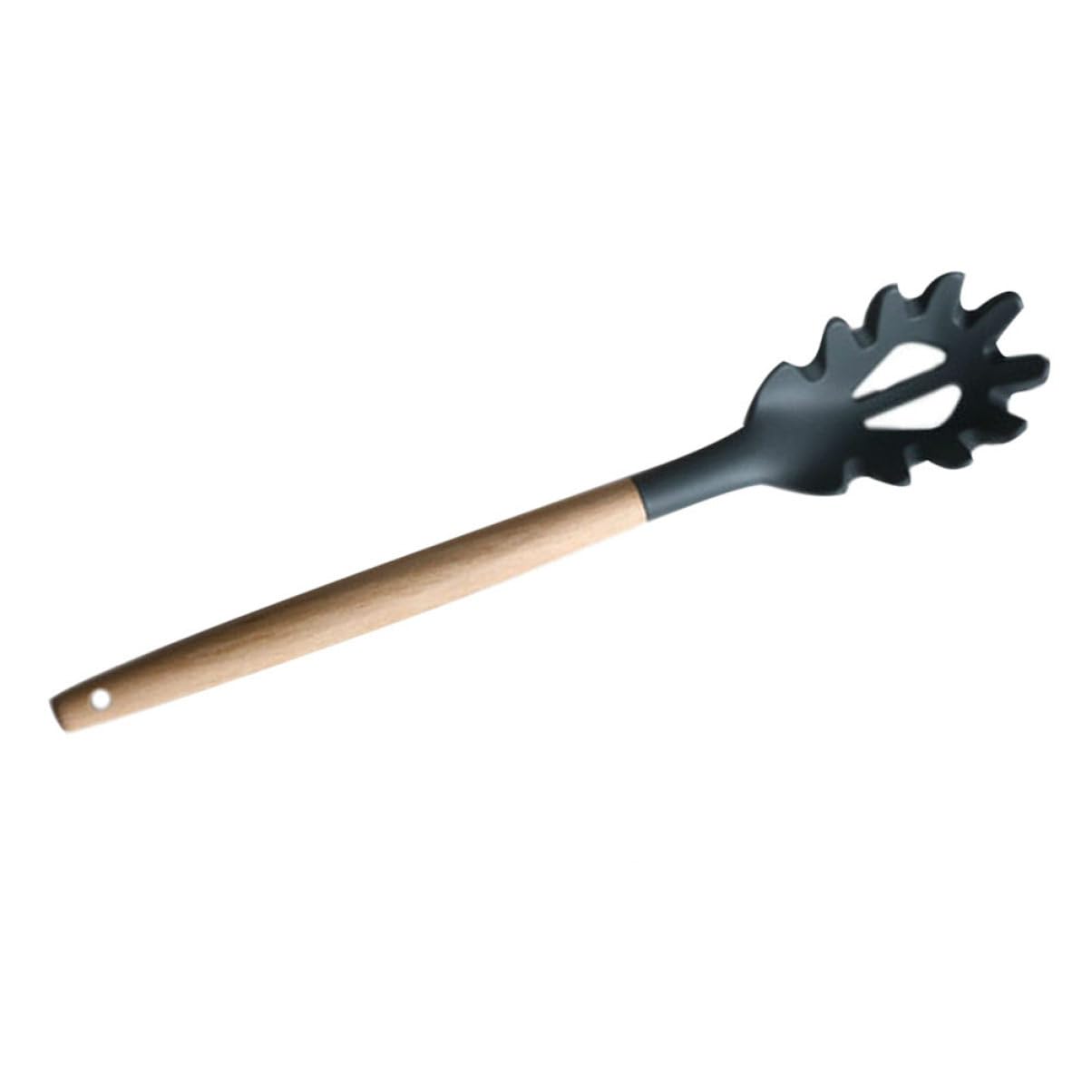 Unomor Pasta Catch Pronged Home Tools Salad Spoons Noodle Spoon Fettuccine Noodles Pasta Claw Fork Noodle Server Spoon Spaghetti Fork Spaghetti Serving Tool Ladle Para Grey Wooden Handle