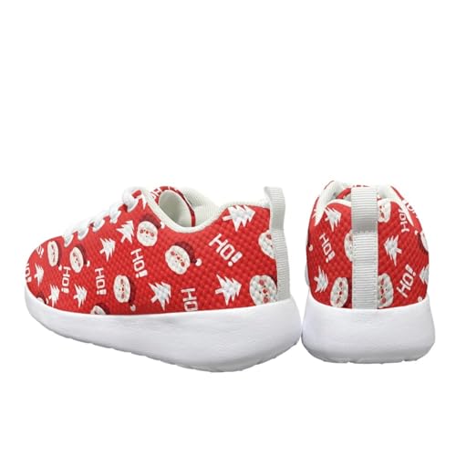Children's Christmas Sneaker Cozy Lightweight Breathable Anti-Skid Hiking Shoes for Big Kids Athletic Lace-Up Walking Sneaker for Litter Kids US 11.5-33