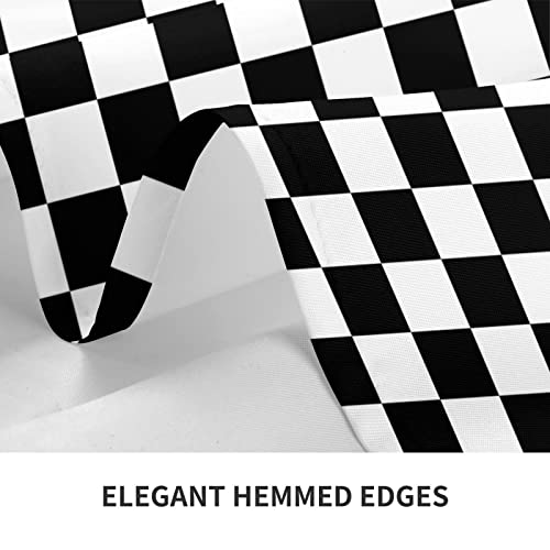 Black White Checkered Geometric Chess Board Tablecloth Washable Rectangle 54X72In Kitchen Dinner Picnic Parties Birthday Table Cloth Home Decoration For All Seasons Outdoor Indoor #TOP4