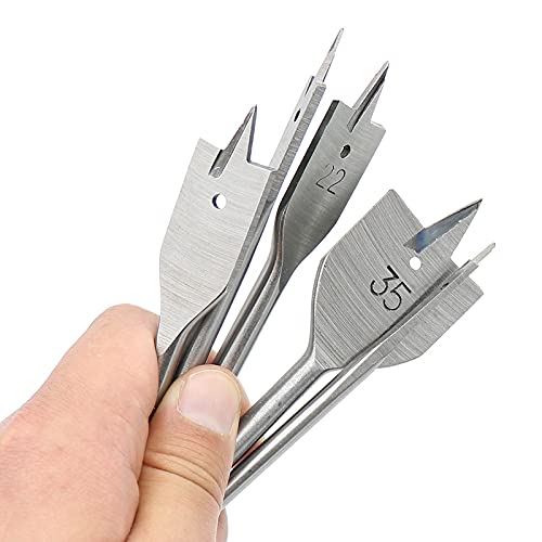 13Pcs 6-35mm Woodworking Flat Spade Drill Bits Set 1/4" Hex Shank Cutter Tool
