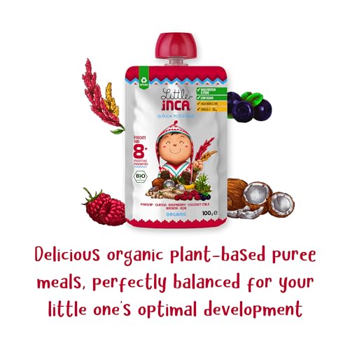 Little Inca Quinoa Porridge (6 x 100 g) | Leckere Babynahrung auf pflanzlicher Basis in recycelbaren Beuteln, schont den Darm und fördert die kognitive Entwicklung | Laktosefrei | Ab 8 Monaten