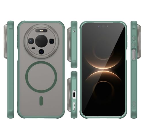 Image of Compatible with Huawei Mate 80 Pro Case Cover,Compatible with MagSafe,Anti-Fall,Compatible with Huawei Mate 80 Pro 5G SGT-AL50 Cell Protective Phone Case Green