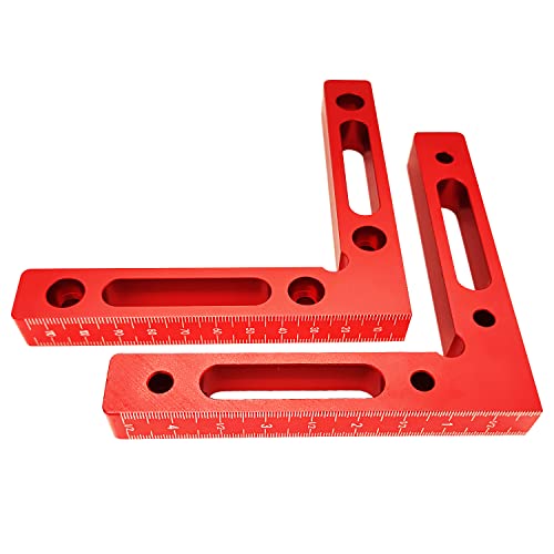 Kingson 90 Degrees Positioning Squares Right Angle Clamp, 4.7"×4.7" Aluminium Alloy L-Type Corner Clamp Woodworking Carpenter Clamping Tool For Picture Frames, Cabinets, Boxes Or Drawers(2 Pack) #TOP1