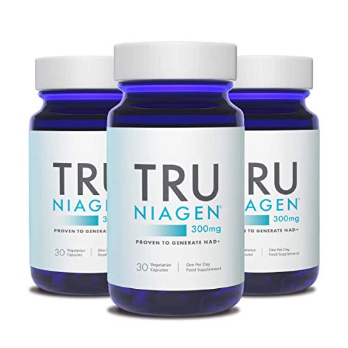 TRU NIAGEN Nicotinamide Riboside Chloride - Patented NAD Booster for Reduction of Tiredness & Fatigue, 300mg Per Vegetarian Capsules - 30 Count (3 Month)