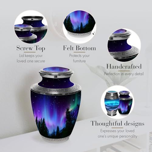 Image of Northern Lights Cremation Urns for Human Ashes Adult Female Urns for Ashes