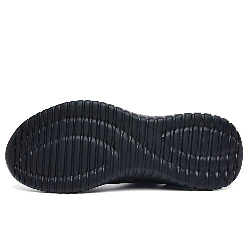 Chaussures de course homme légères baskets de marche confortables noir taille 45 - 4