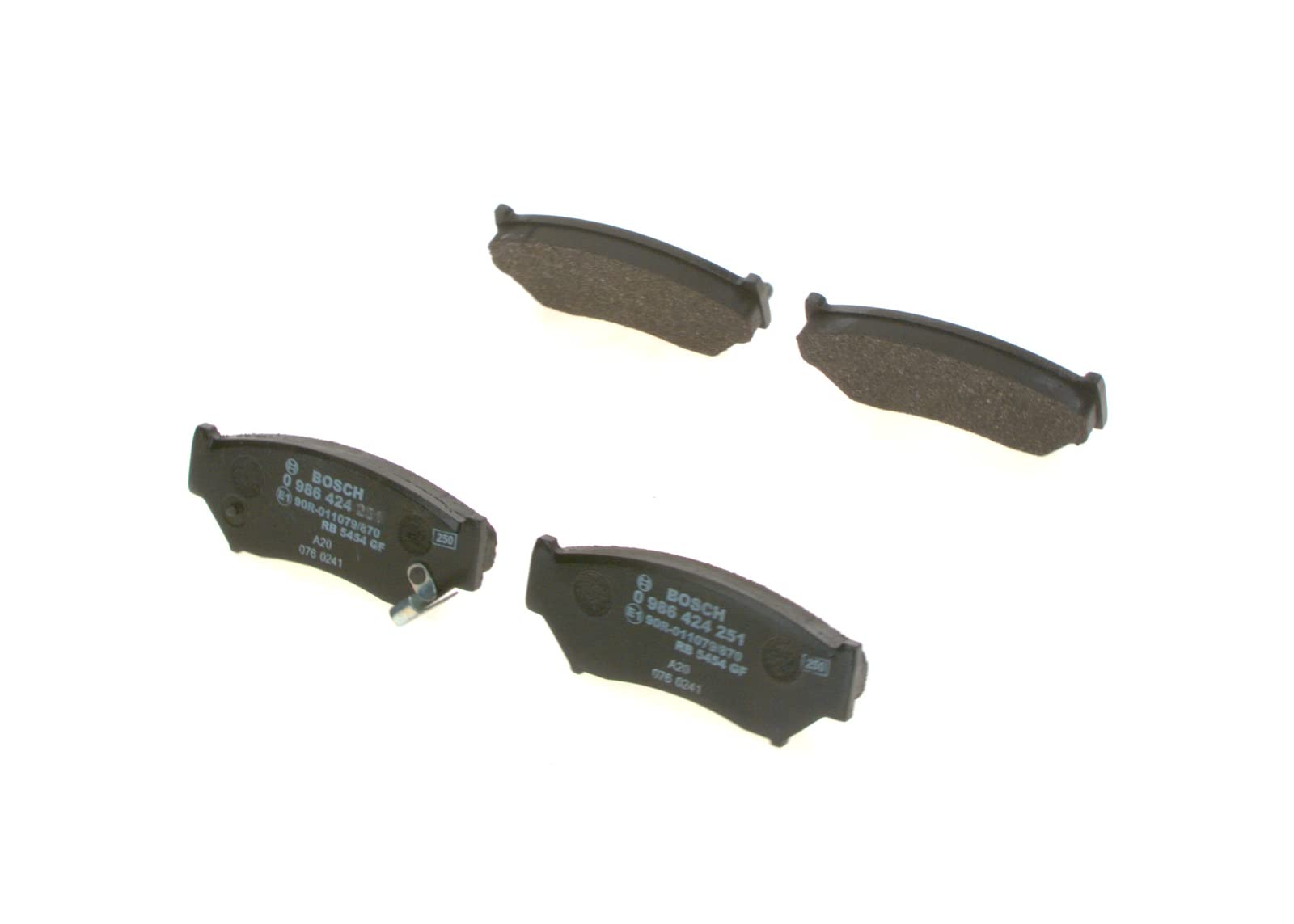 Bosch BP121 - Pastillas de Freno para Coche Eje Delantero - Calidad Bosch - Reducción de Ruido y Polvo - Certificación ECE-R90 - Sin Cobre - 1 Juego de 4 Pastillas