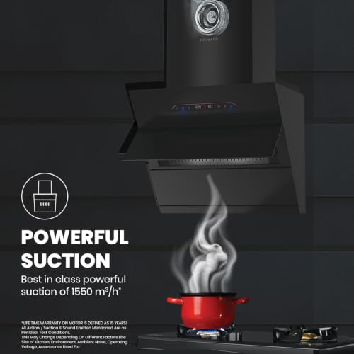 Image of Havells Triton Pro Slant BLDC 60cm Glass Kitchen Chimney|Powerful 1550 m /hr Suction|Gesture & Touch Control|Auto Heat Clean|15 Yr Motor & 5 Yr Product Warranty by Manufacturer