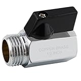 YOO.MEE Shut-Off Brass Ball Valve 1/2'' Standard Connections with Polished Chrome Finish