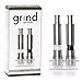 Grind Gourmet Salt and Pepper Grinder Set, Original Pump & Grind Peppermill are Refillable, Modern Thumb Press Grinder, Works With Black Pepper, Sea Salt, Himalayan Salts, Stand Included
