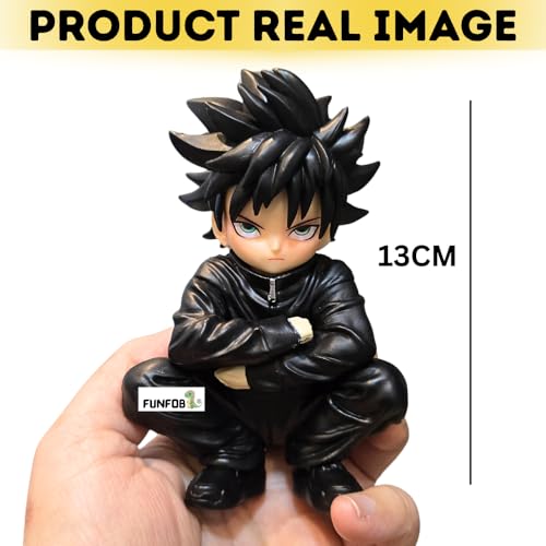 Image of FUNFOB Megumi Fushiguro Action Figure Height- 13cm Collectible Gojo Action Figure PVC Multicolour | Megumi - Squat