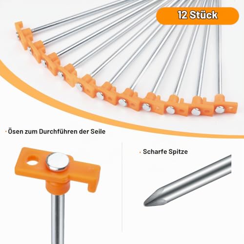 Zeltheringe, AVOFOREST Heringe erdnägel stabil, Heringe Camping, Zeltzubehör, Lange und robuste Erdnägel… – Ansicht 5