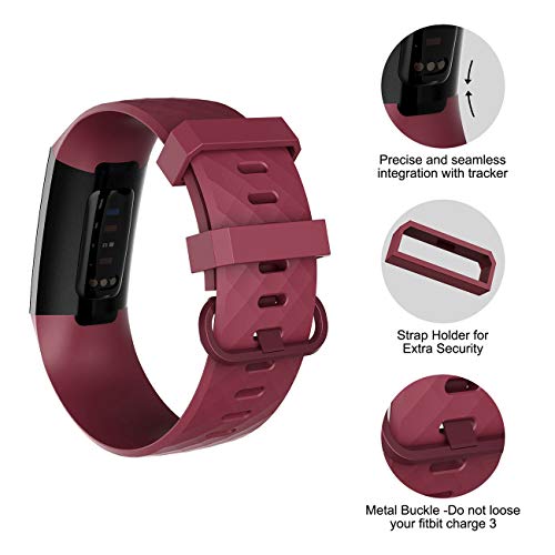 Image of Waterproof Bands for Fitbit Charge 3 / Charge3 SE, Wristbands for Women Men Small Large