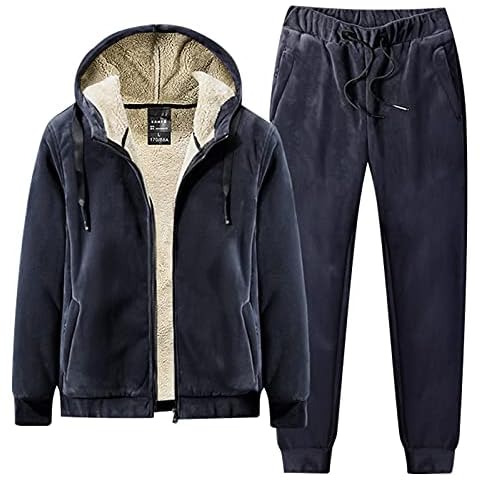 amropi Men's Warm Fleece Tracksuit Set Cover