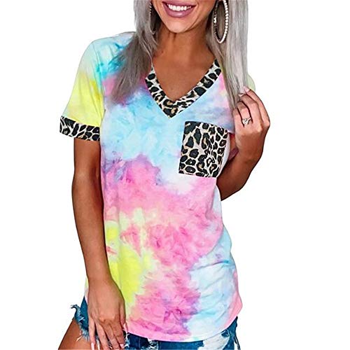 Preisvergleich Produktbild KurzarmäRmeliges T-Shirt Mit Regenbogen-Farbverlauf FüR Frauen Im Sommer