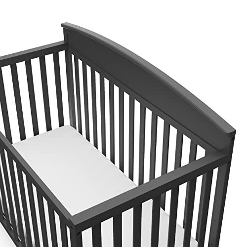 Image of Graco Benton 5 in 1 Convertible Crib with Graco Crib Mattress Bundle, Gray | GREENGUARD Gold Certified, Converts from Baby Crib to Toddler Bed, Daybed and Full-Size Bed, Includes Graco Crib Mattress