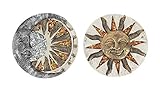Chesapeake Bay Ltd Set of 2 Ceramic Sun Moon Stepping Stones Hanging Garden Walkway Decorative Art