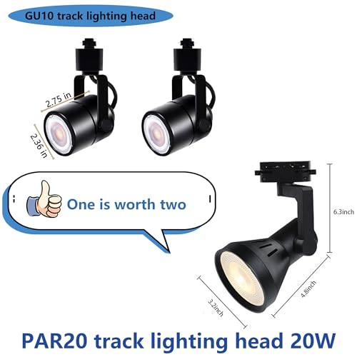 Yuemegou Y-HT-3-WIRE H Type 6 Lights Led Track Lighting Complete Kit Plug In thumb #4