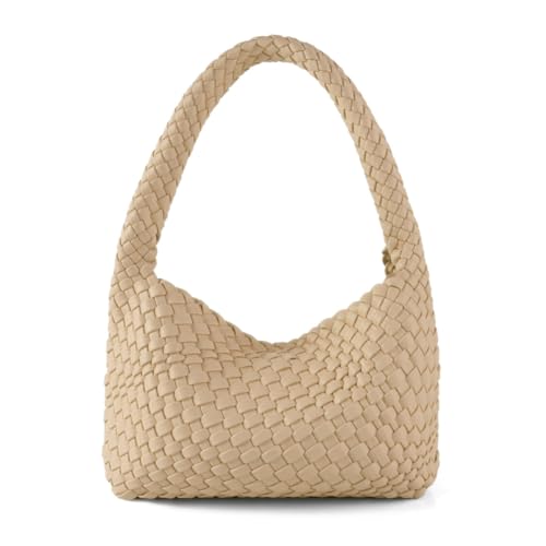 Bolso tejido para mujer, de cuero vegano, bolso bandolera y cartera pequeño, bolso de compras a la moda miniatura 1