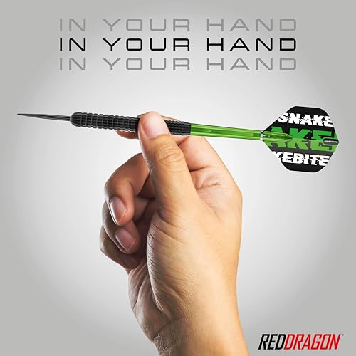 RED DRAGON Darts – Peter Wright Snakebite – Professionelles Dartset Ultimatives 50-teiliges Dart- und Zubehörset – 22 Gramm Dartset