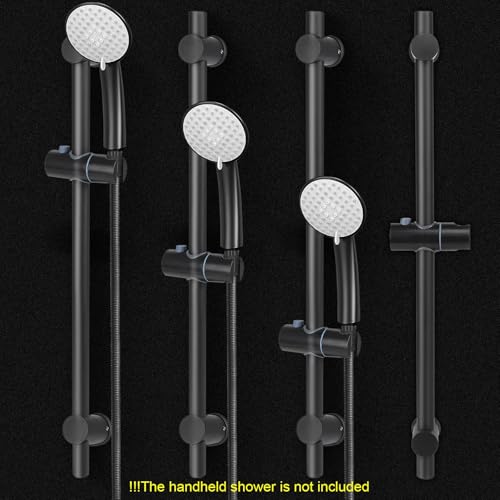 Barre de douche en acier inoxydable rotative 360° avec fixations murales variables - 5