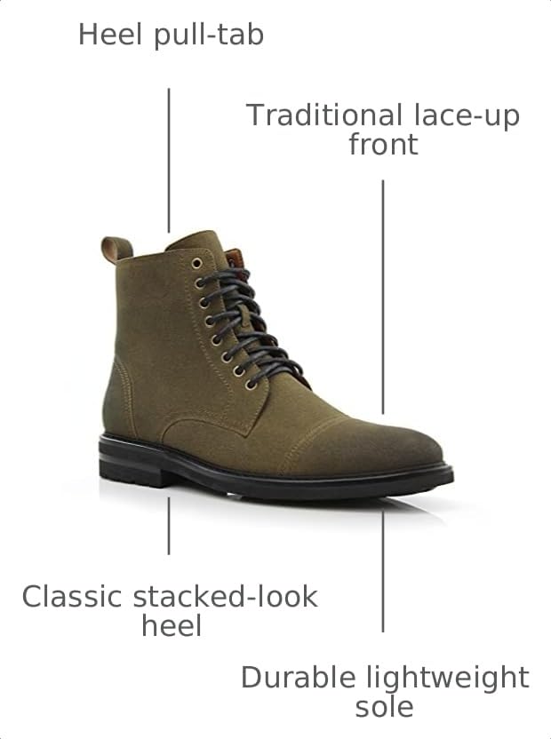 Image of Polar Fox Men's Ankle Dress Boots | Lace-up Casual Fashion Boot Collection | Cap Toe & Plain Toe Styles |