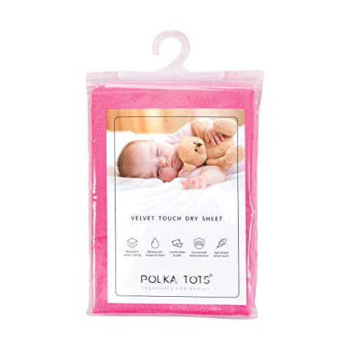 Image of POLKA TOTS Premium Waterproof Dry Sheet for New Born Baby | Extra Absorbent Bed-Cot Protector Mat | Water Proof Sheets for Kids Urine | Rubber Sheet for Adult & Toddlers | 50 x 70 CM S (Pack of 2)