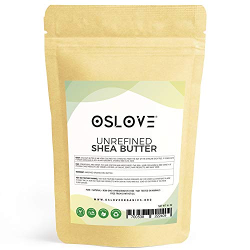 Oslove Organics Organic Unrefined Shea Butter 1 Lb Raw, African,100% Pure, Non-Gmo, Fresh, Rich And Creamy #TOP3
