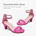 Motasha Girls Heels High Heels for Kids Pink Girls Dress Shoes Open Toe Ankle Strap Pump Little Big Girl Sandals Size 4 Flower Girl Shoes Teen Heel Party Wedding (M7206Suede Fuchsia 4)