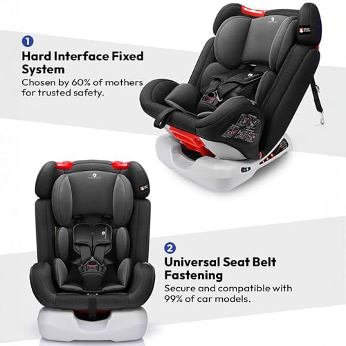 Image of StarAndDaisy Baby Car Seat 0 to 12 Years /Convertible Car Seat for Baby with 5 Points Safety Belt & 3 Lavel Adjustable Reclining /Baby Car seat with Forward & Rearward Facing Mode - Black