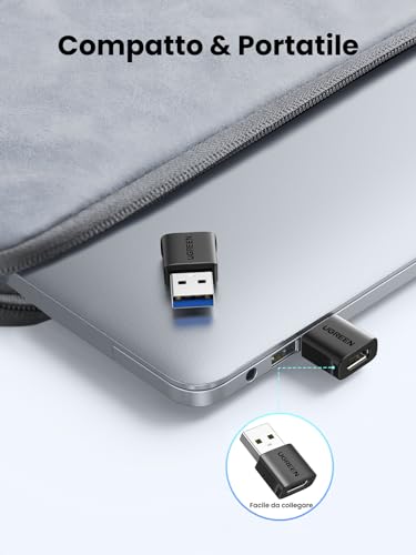 Adattatore USB C USB A 3.1 10Gbps 3 Pezzi Convertitore Maschio a Femmina Type C Portatile Compatibile con iPhone 17 16 Pro Air Plus Max Galaxy S25 S24 CarPlay iPad PC Laptop MacBook - Hub USB - Immagine 5