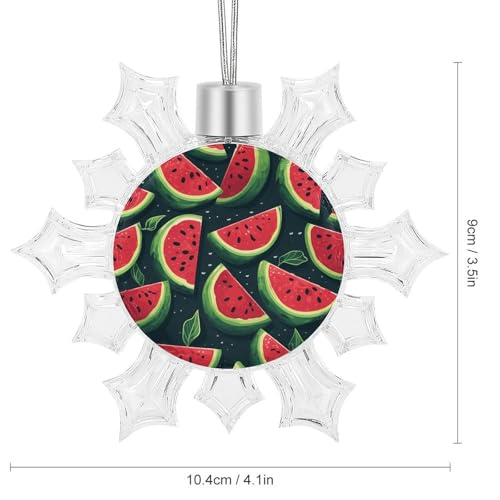 Pendentif flocon de neige incassable pastèque rouge pour décorer un sapin sans risque - 3
