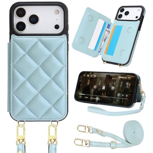 Étui iPhone 16 Plus bleu vif avec bandoulière pour vos sorties