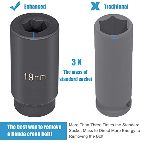 77080 19 Mm Harmonic Balancer Socket & 50Mm Crank Pulley Wrench Holder For Honda Acura Engines #TOP5